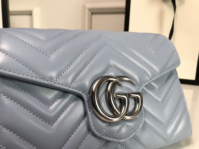 Gucci經典款女包 474575 古馳Marmont系列單肩鏈條包 Gucci全皮迷你小挎包  gqy3948